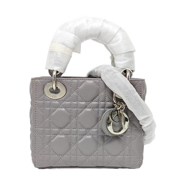 Lady Dior Mini Lambskin Gray