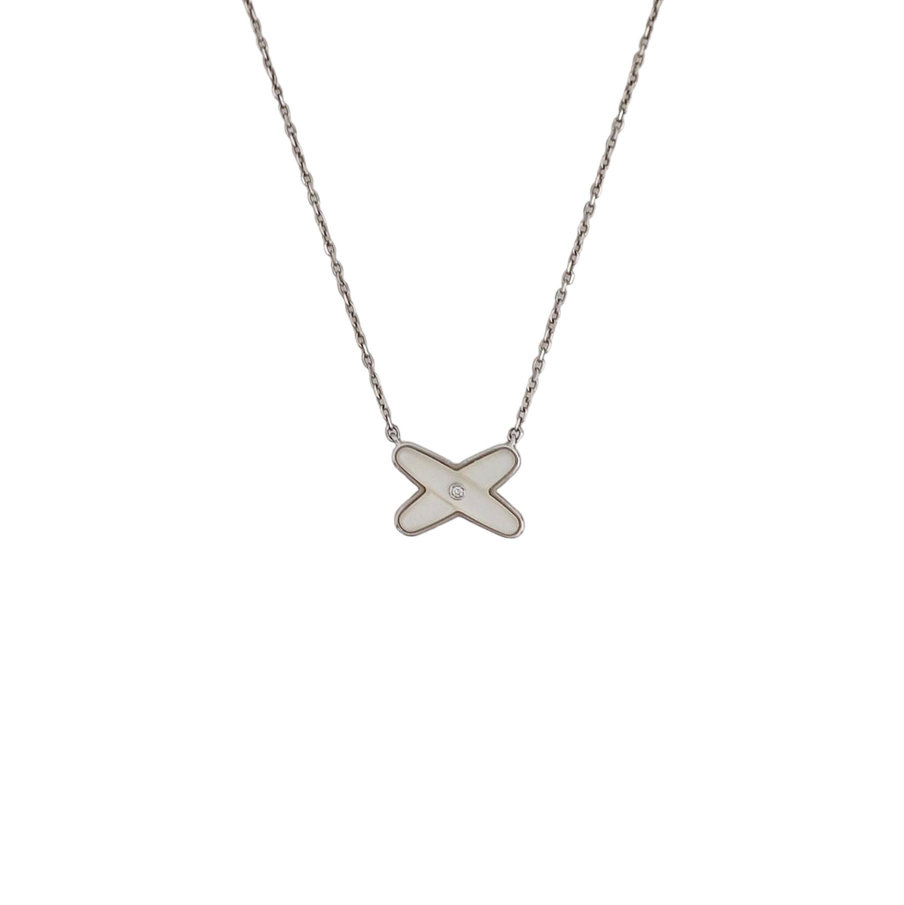 Jeux De Liens 18k White Gold Silver Necklace