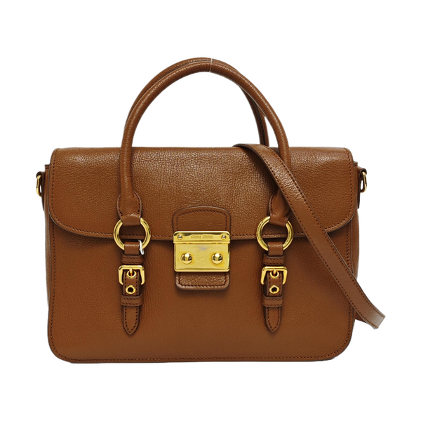 Calfskin Shoulder Bag Brown