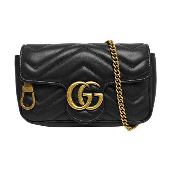 GG Marmont Mini Quilted Calfskin Black