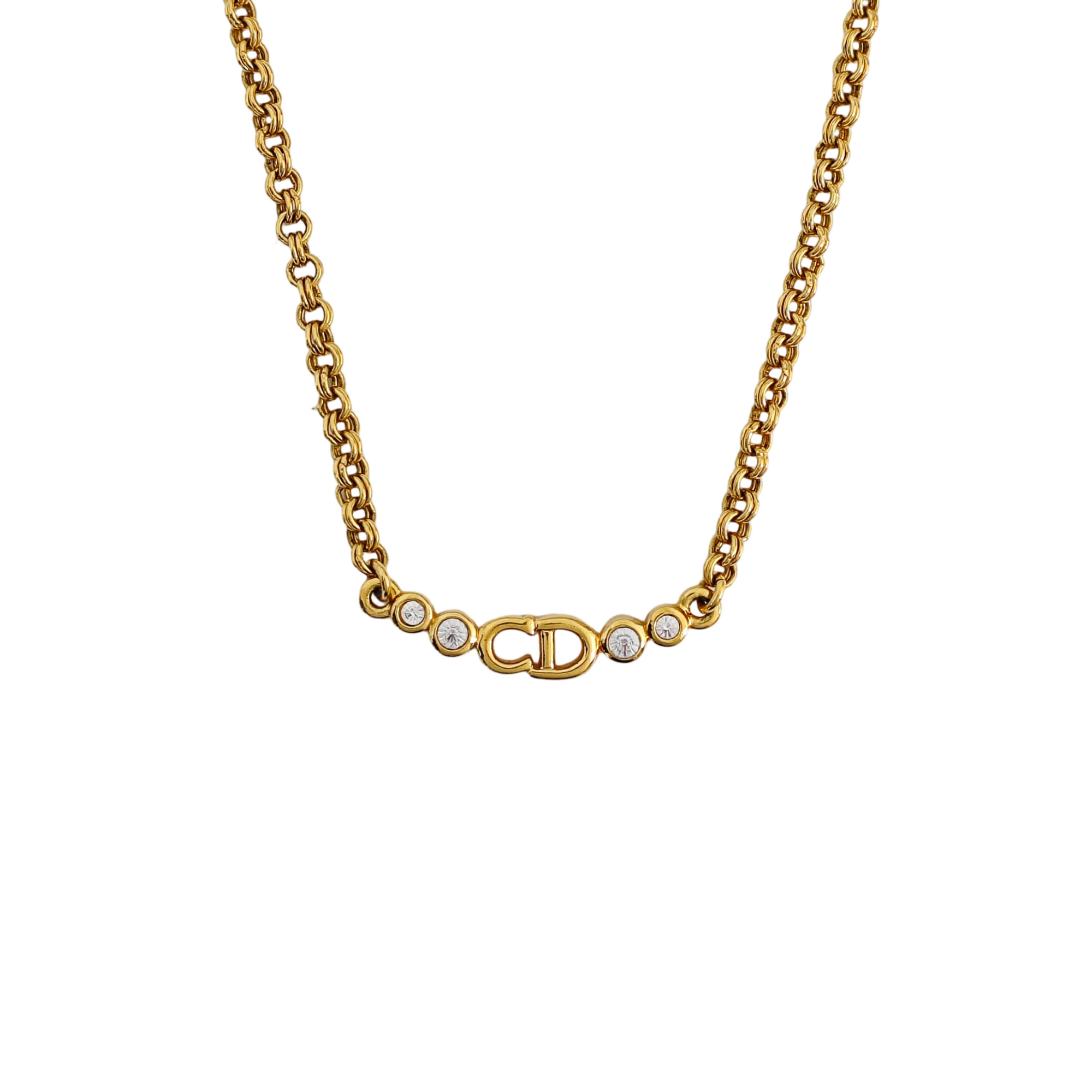 Petit CD Metal Gold Necklace