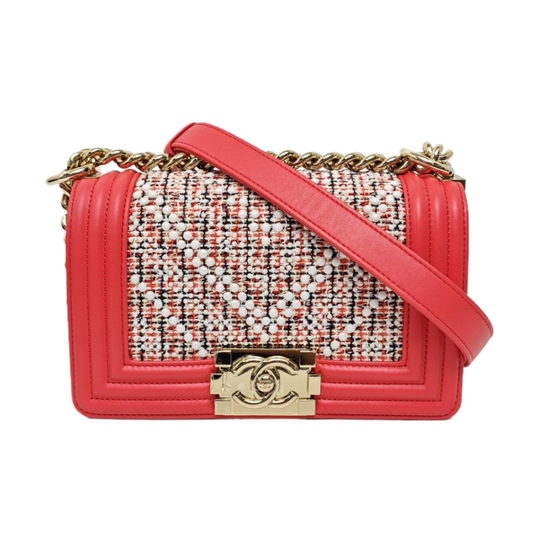 Authenticated pre-owned  BOY CHANEL Small Chevron Fabric Pink - Shoulder Bag at Looply