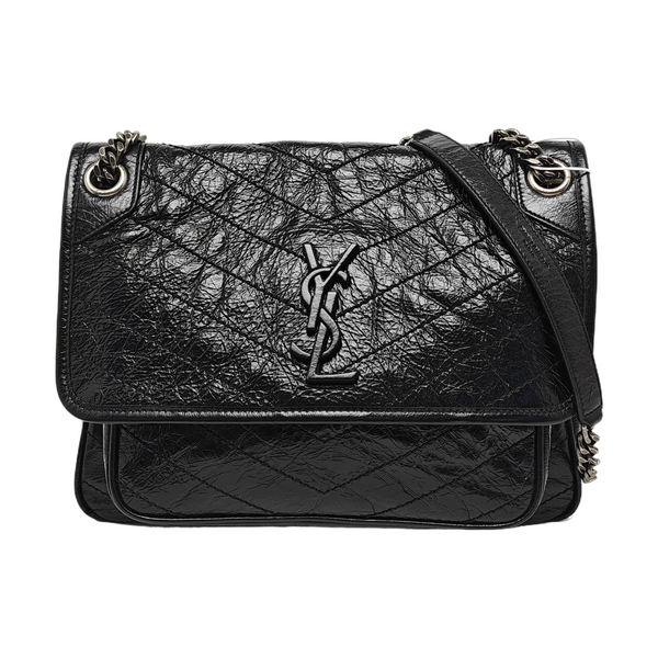 NIKI Medium Chevron Calfskin Black