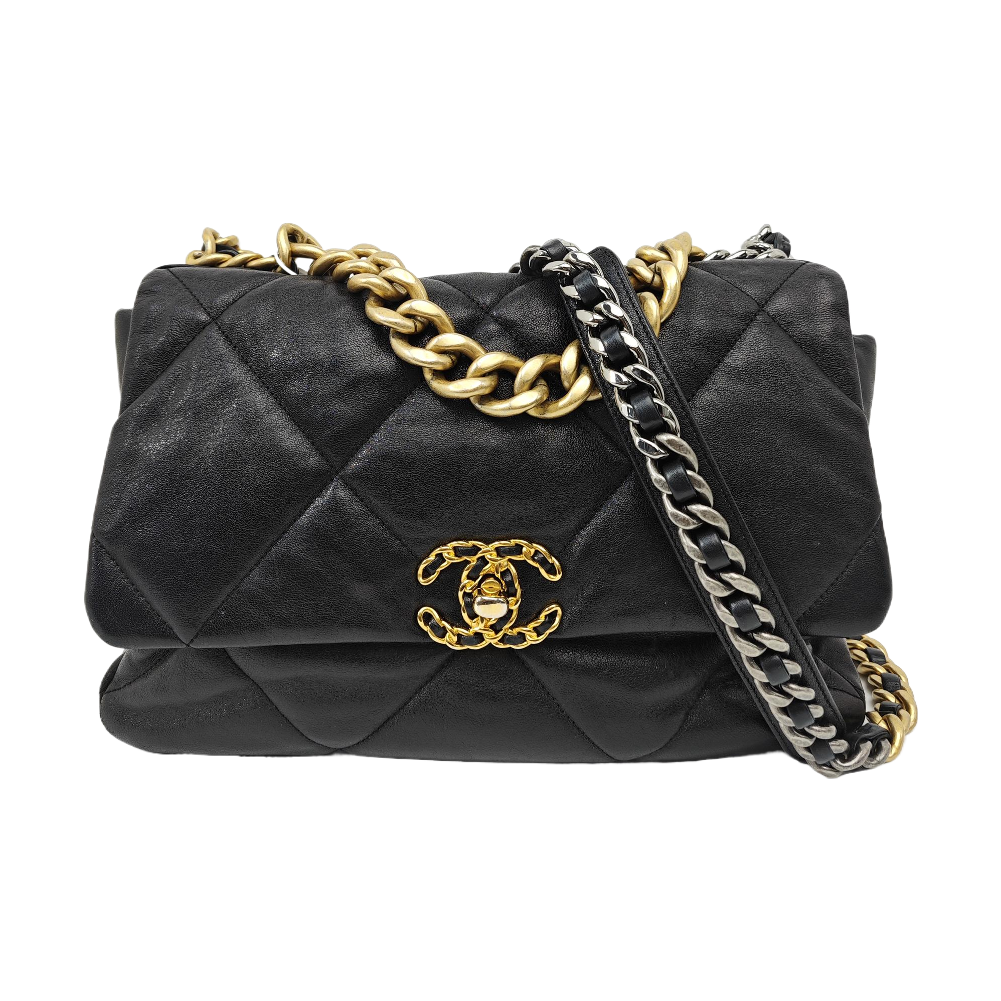 CHANEL 19 Medium Quilted Lambskin Black