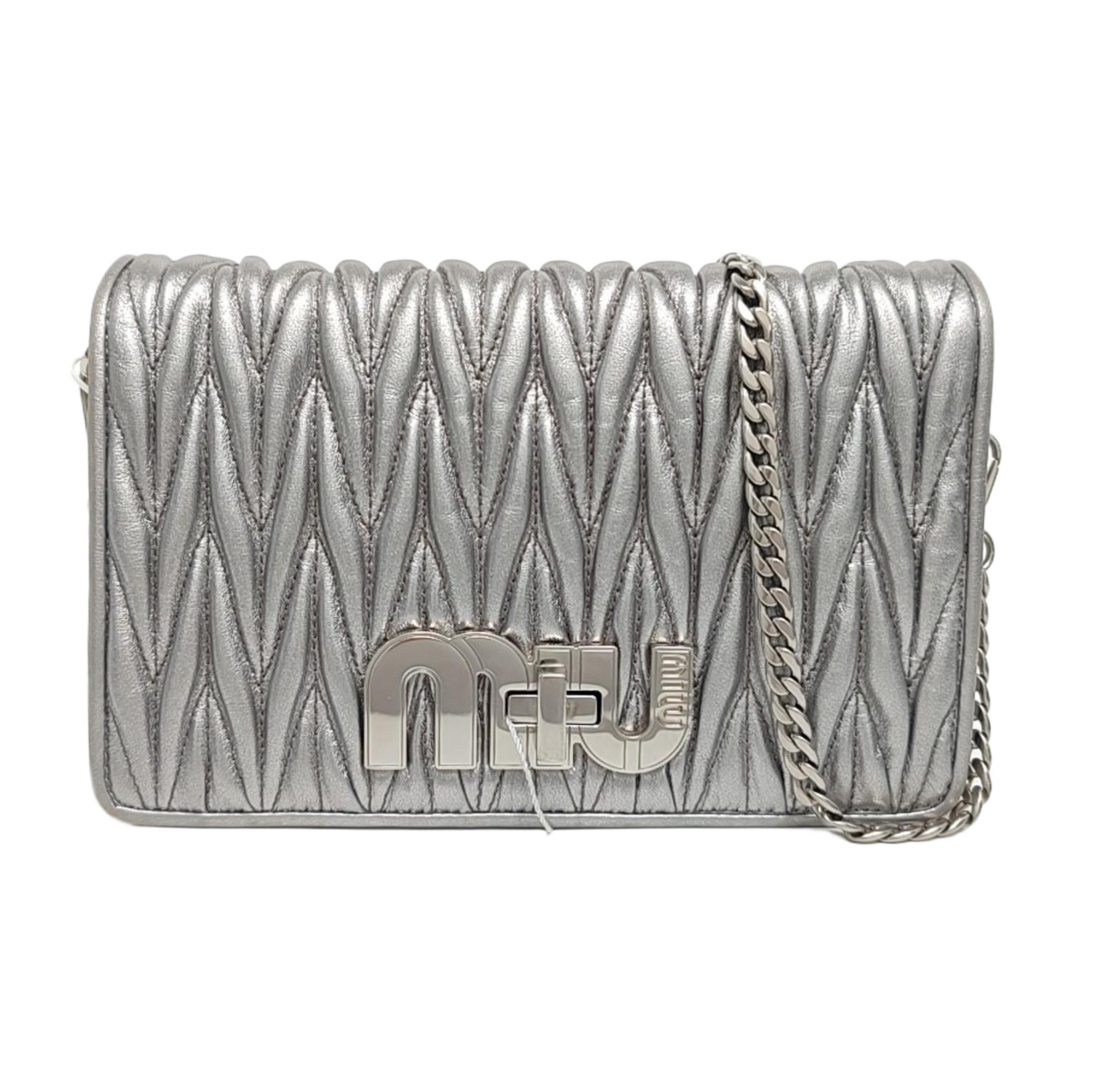 My Miu Quilted Lambskin Silver