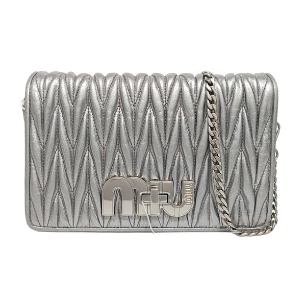 My Miu Quilted Lambskin Silver
