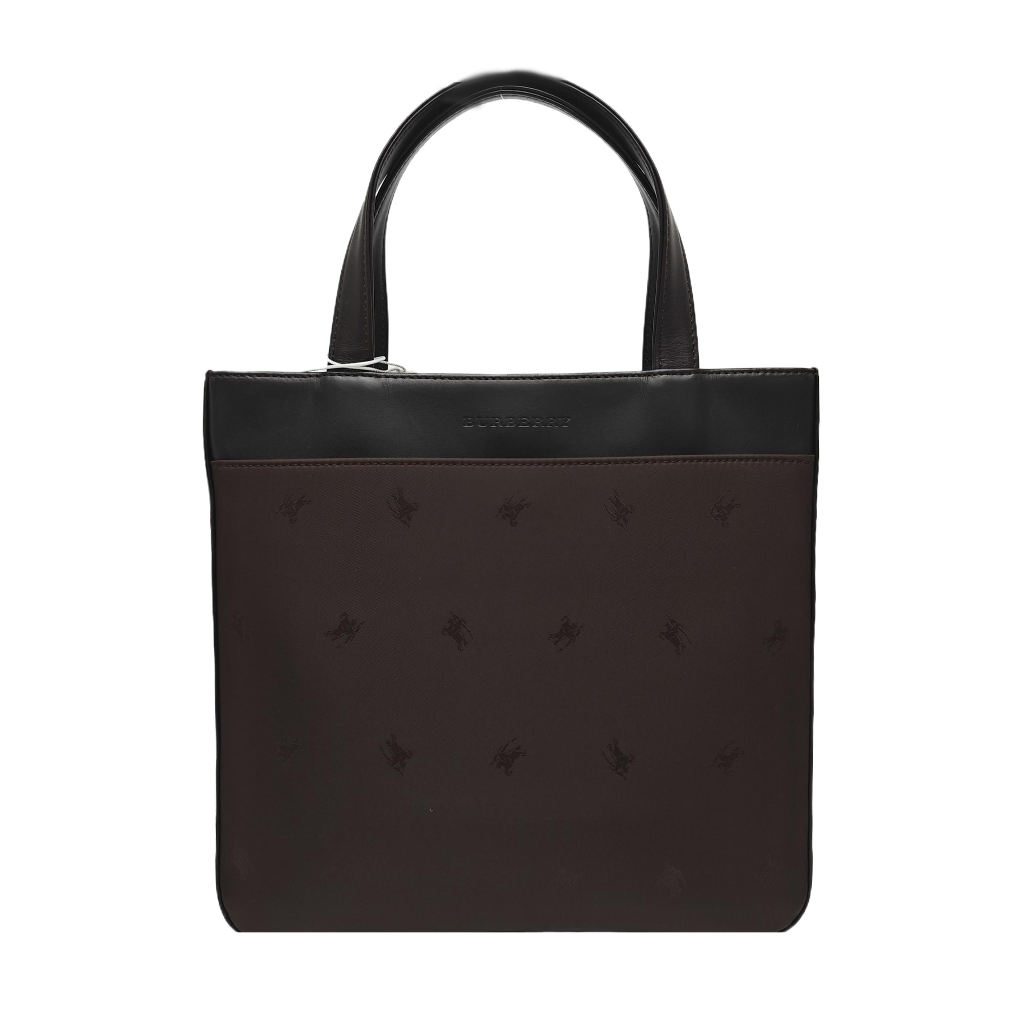 Fabric Top Handle Bag Brown