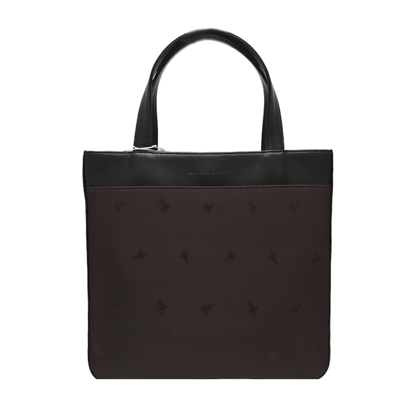 Fabric Top Handle Bag Brown