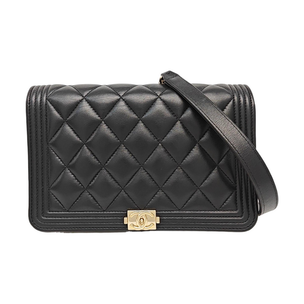 BOY CHANEL Mini Quilted Lambskin Black