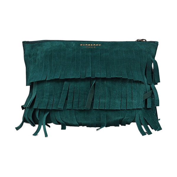 Suede Clutch Green