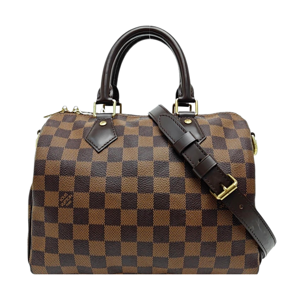 SPEEDY 25 Damier Ebene Coated Canvas Brown