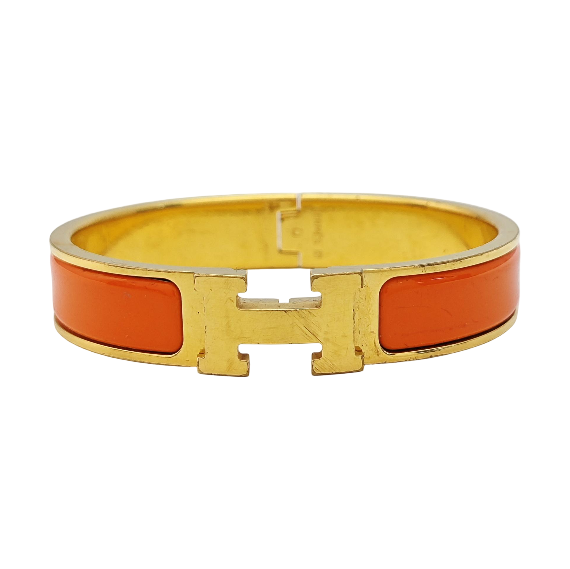 Clic H Metal Orange Bangle
