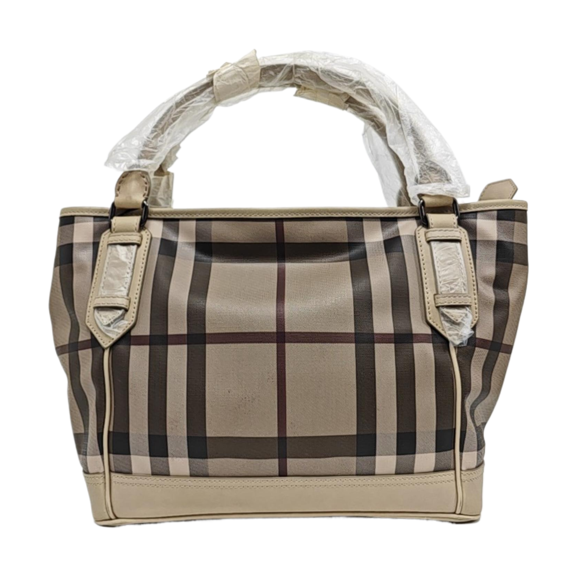 Coated Canvas Top Handle Bag Gray
