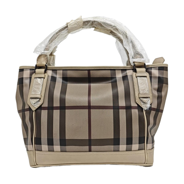 Coated Canvas Top Handle Bag Gray