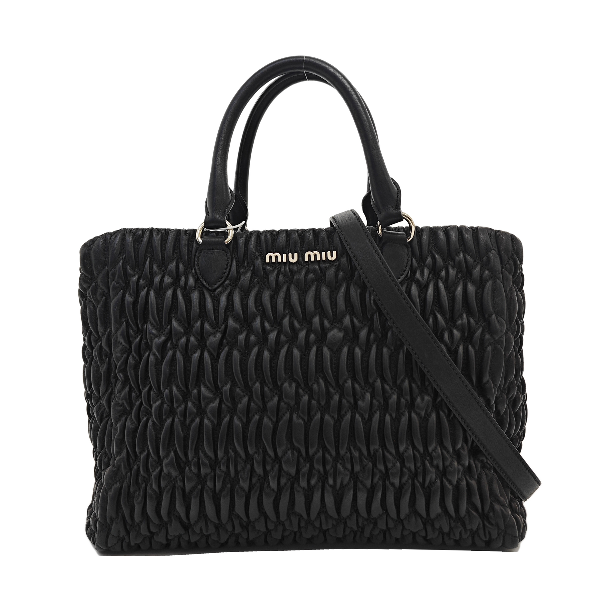 Lambskin Top Handle Bag Black