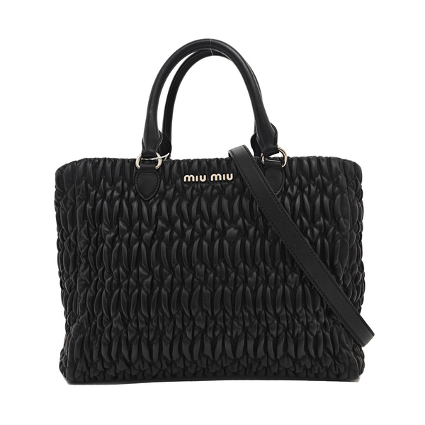 Lambskin Top Handle Bag Black