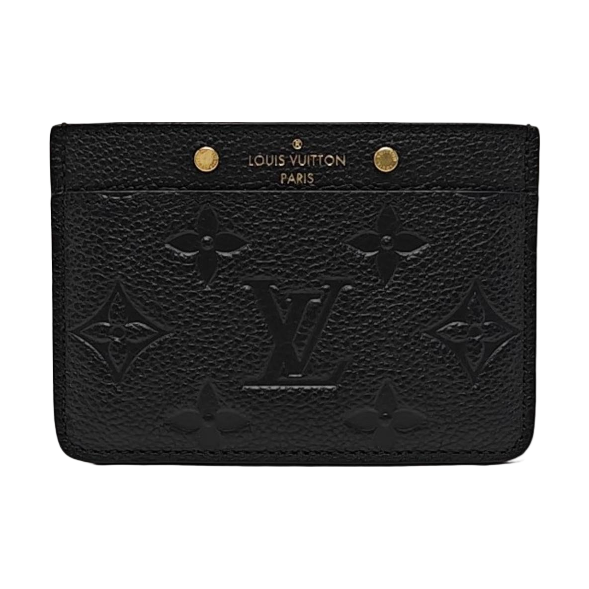 Monogram Calfskin Card Holder Black
