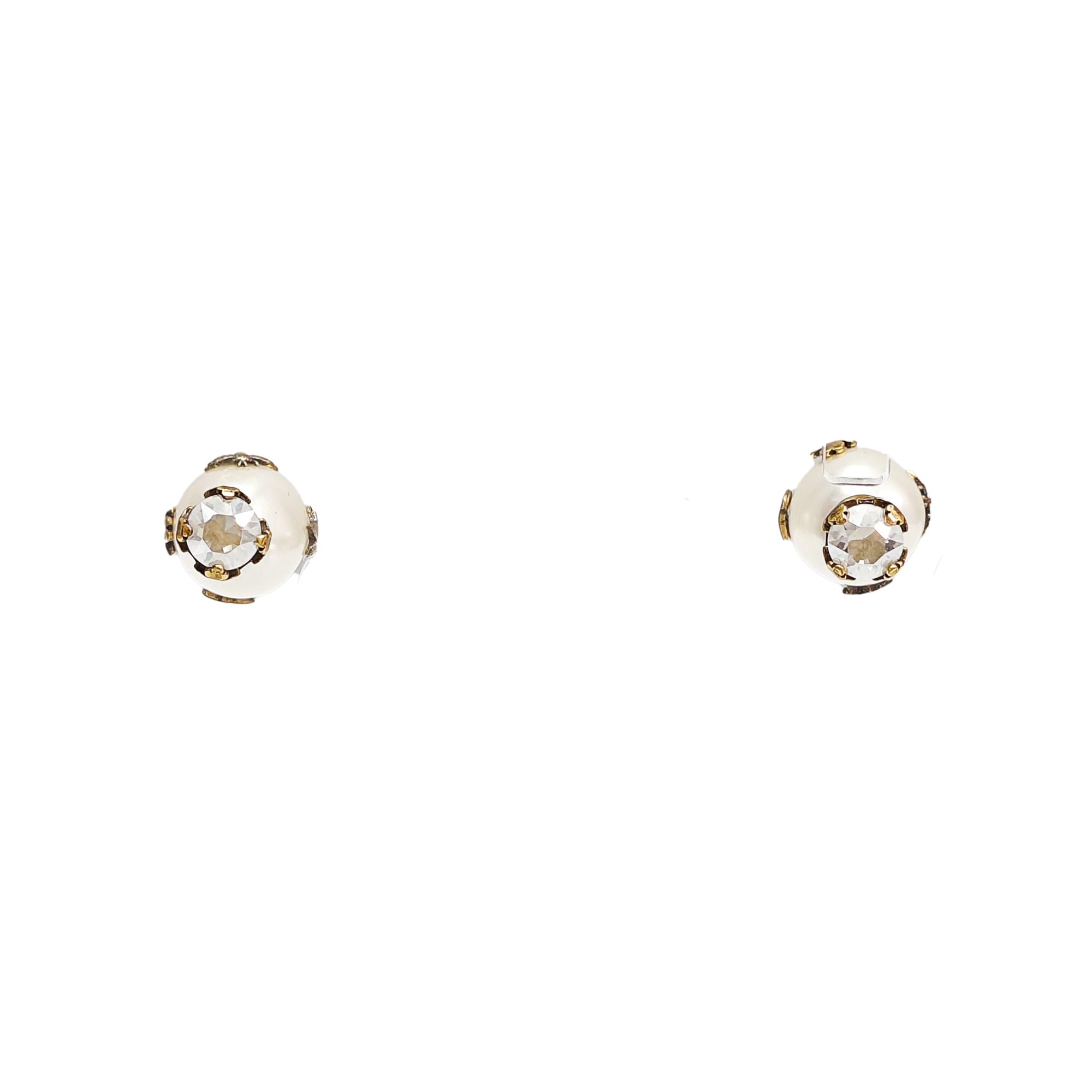 Dior Tribales Metal White Stud Earrings