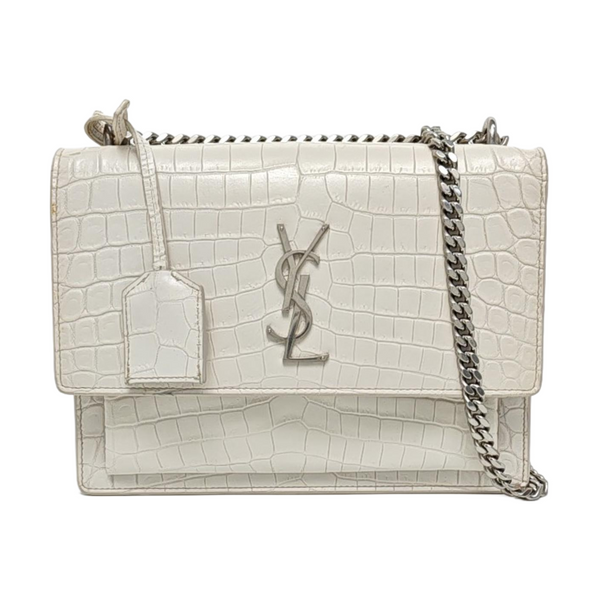 SUNSET Medium Calfskin White