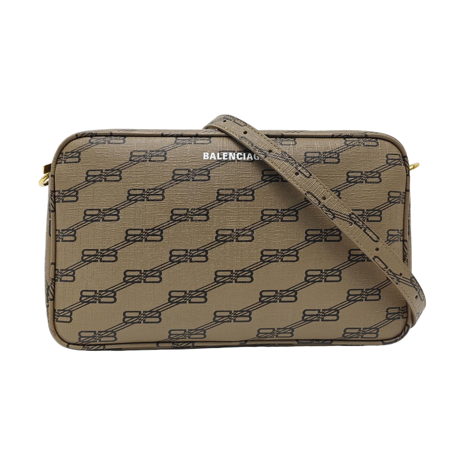 Coated Canvas Shoulder Bag Brown