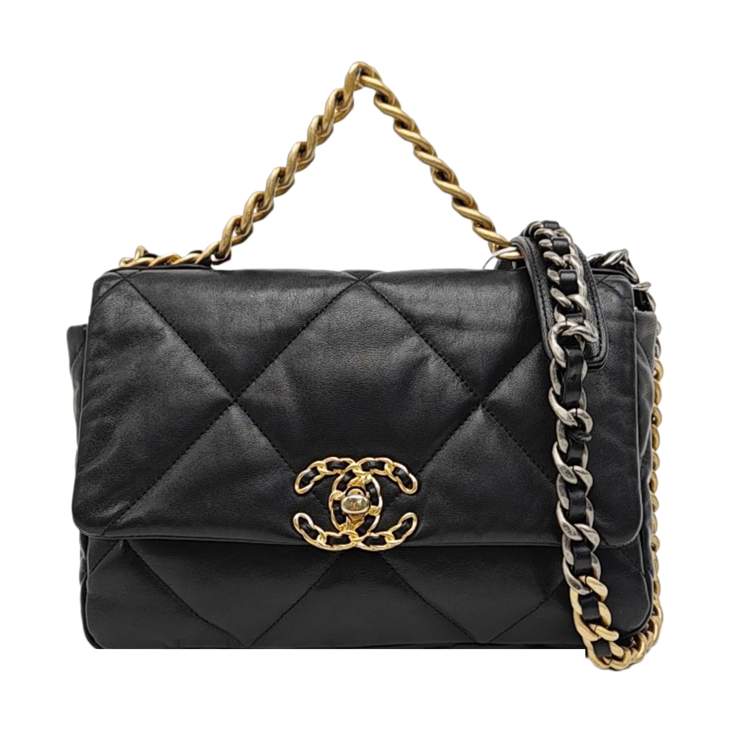 CHANEL 19 Small Quilted Lambskin Black