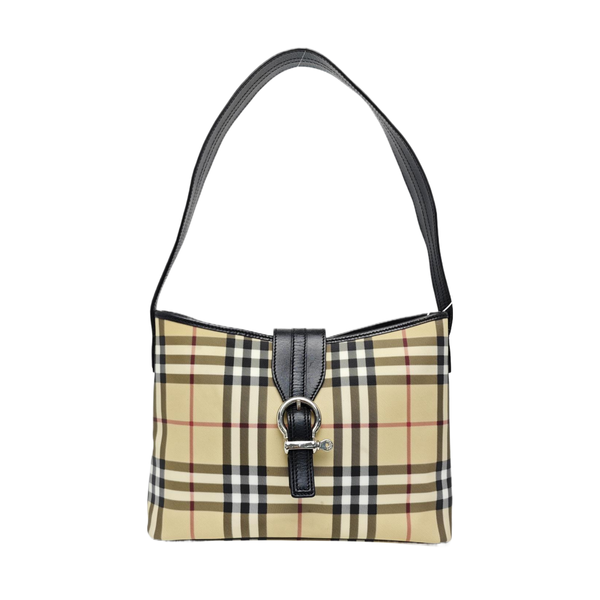 Coated Canvas Shoulder Bag Beige