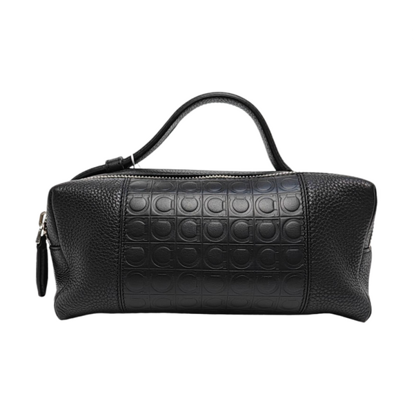Calfskin Top Handle Bag Black
