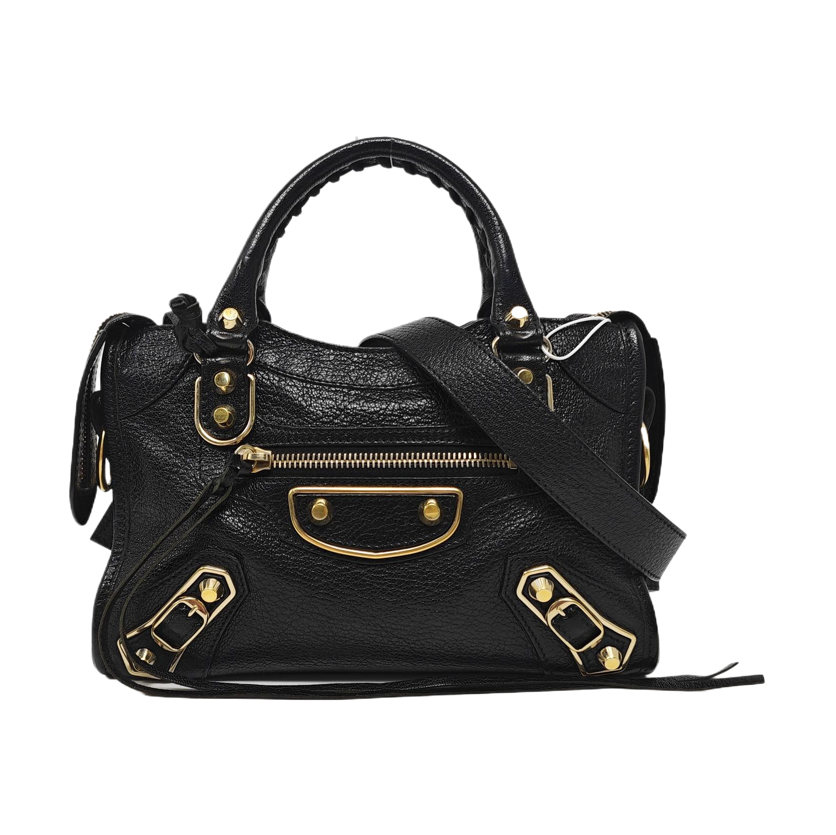 Classic Metallic Edge City Mini Lambskin Black