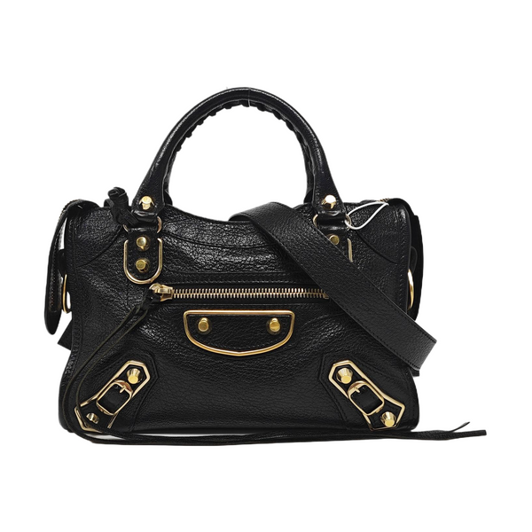 Classic Metallic Edge City Mini Lambskin Black
