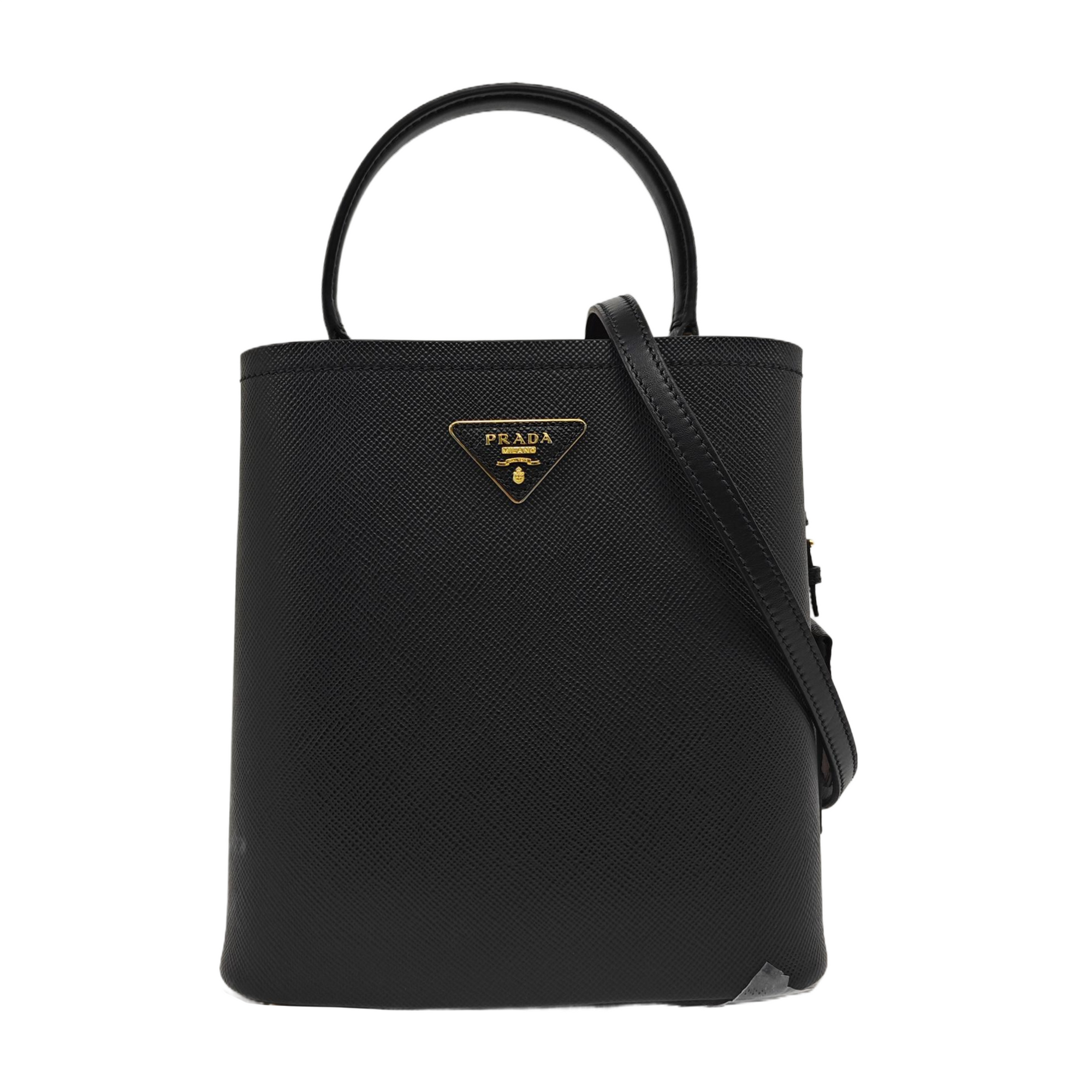 Panier Medium Saffiano Calfskin Black