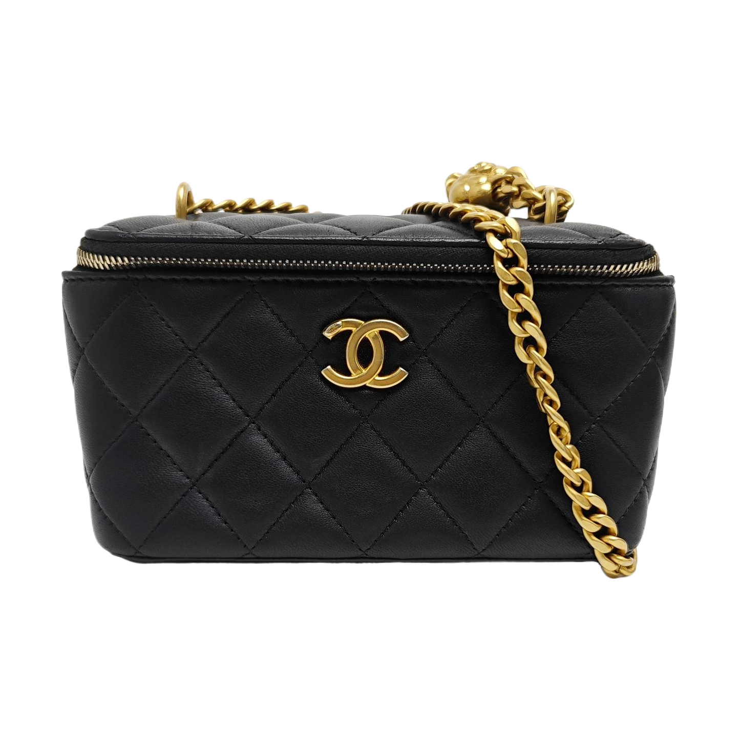 VANITY CASE Small Quilted Lambskin Black