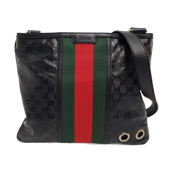 Monogram Coated Canvas Crossbody Bag Black