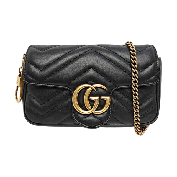 GG Marmont Mini Quilted Calfskin Black