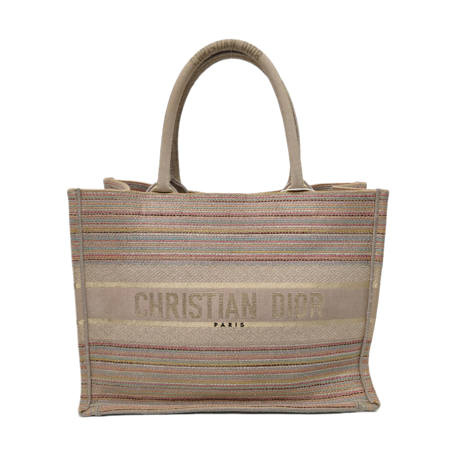 Authenticated pre-owned  Book Tote Medium Fabric Beige - Tote Bag at Looply