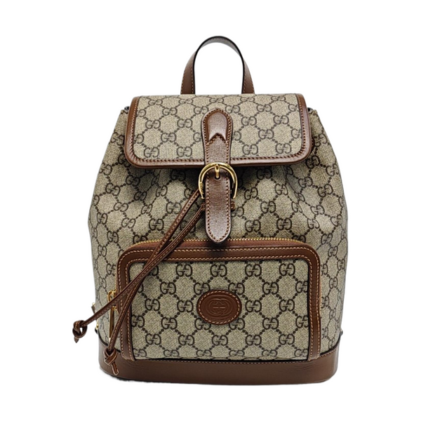 Monogram Coated Canvas Backpack Black