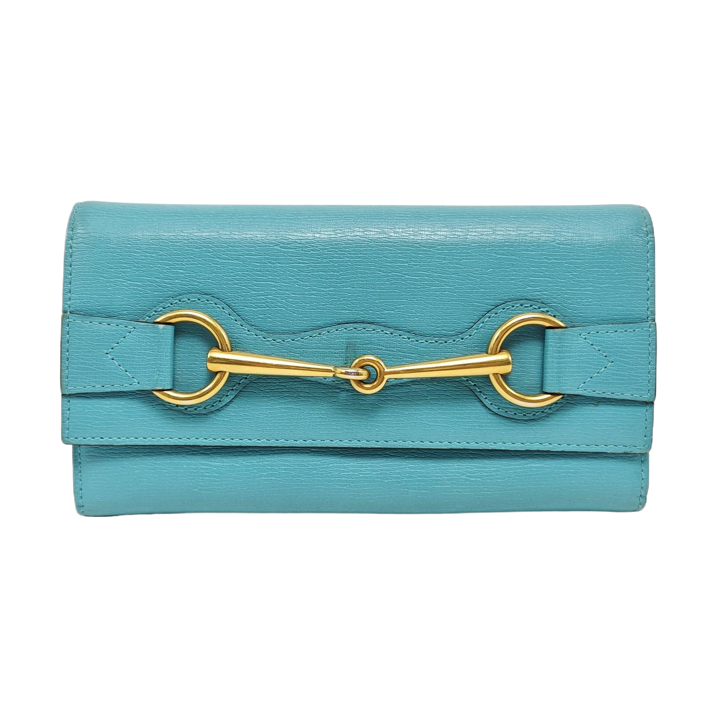 Bright Bit Calfskin Blue Wallet