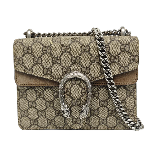 Dionysus Mini Monogram Coated Canvas Beige