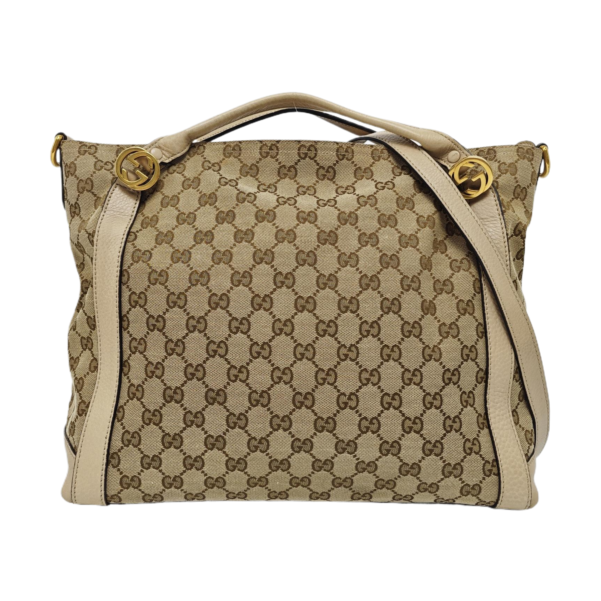 Monogram Canvas Tote Bag Beige
