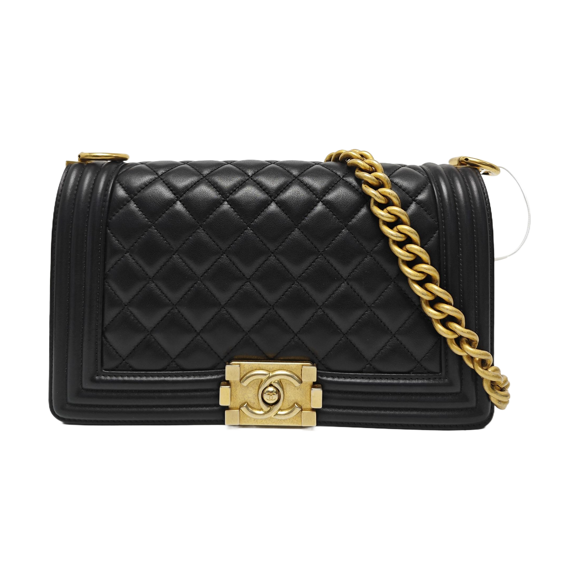 BOY CHANEL Medium Quilted Calfskin Black
