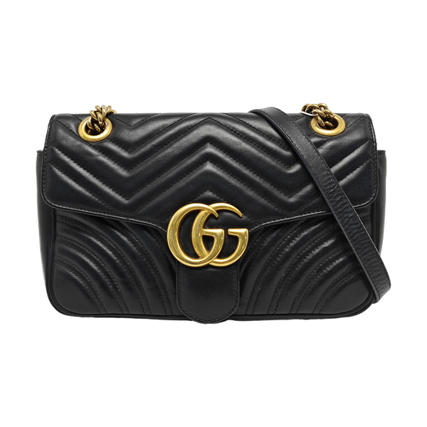 GG Marmont Medium Quilted Calfskin Black