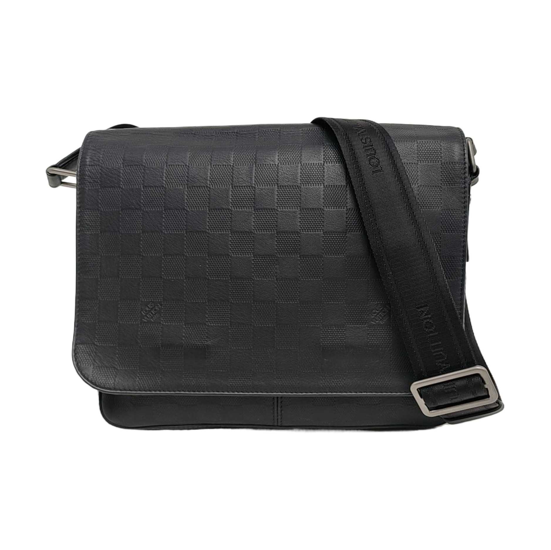 DISTRICT PM Damier Graphite Calfskin Black