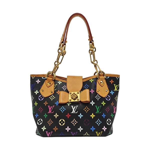 ANNIE MM Monogram Coated Canvas Black