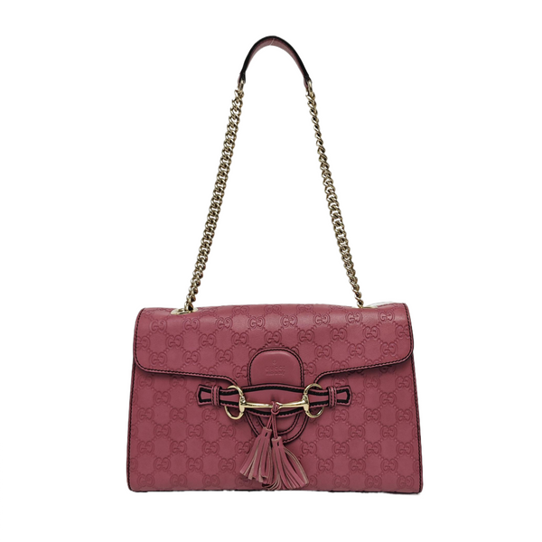 Emily Chain Monogram Calfskin Pink