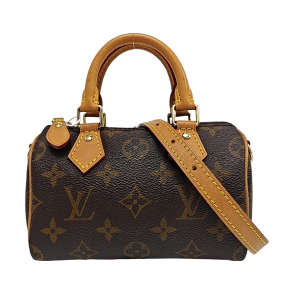 SPEEDY Nano Monogram Coated Canvas Brown