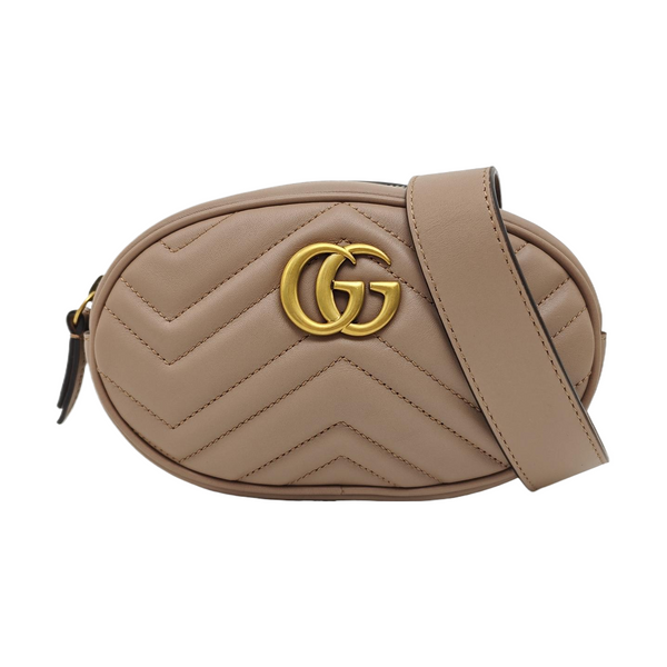 GG Marmont Super Mini Quilted Calfskin Beige