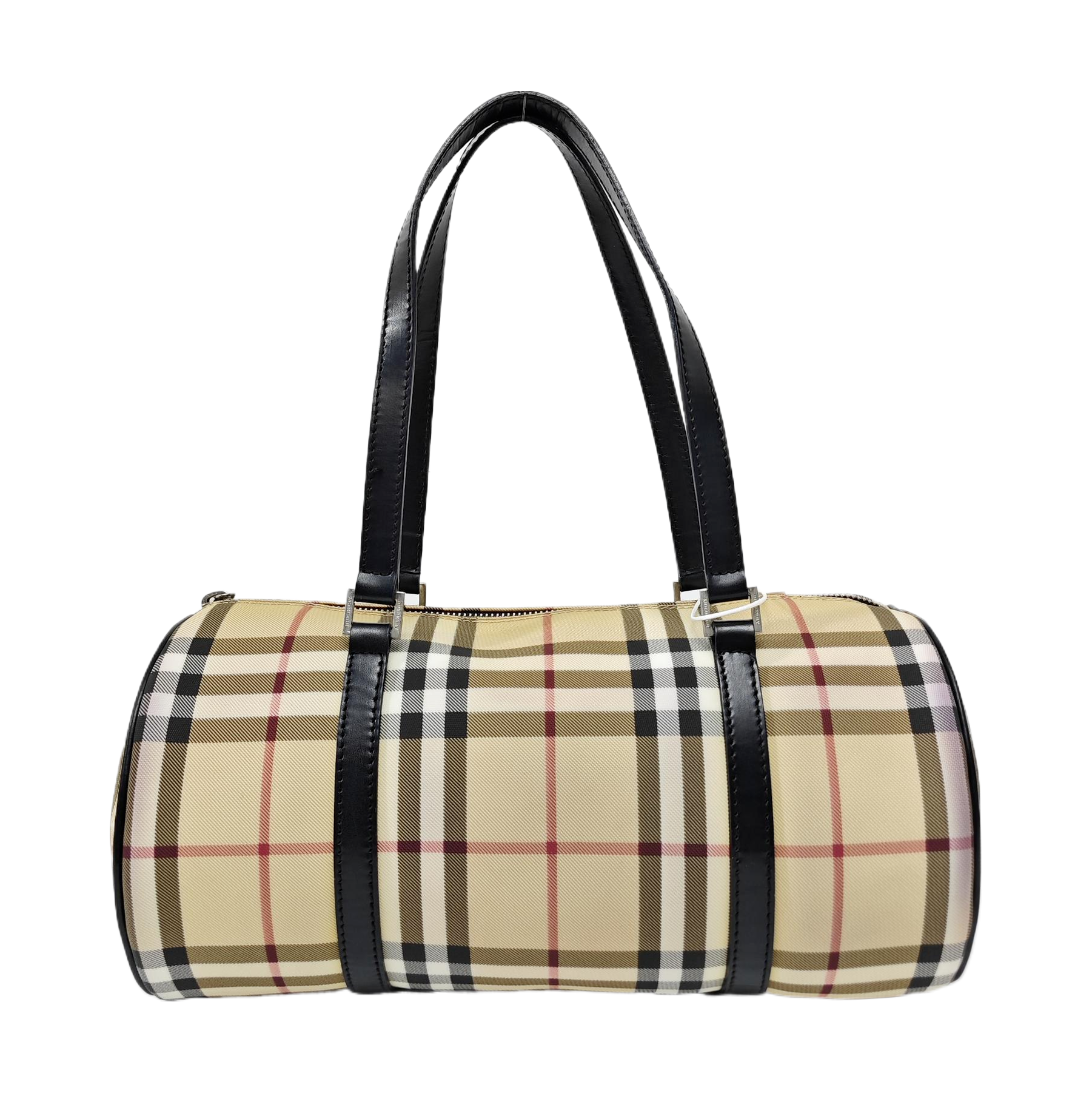 Coated Canvas Top Handle Bag Beige