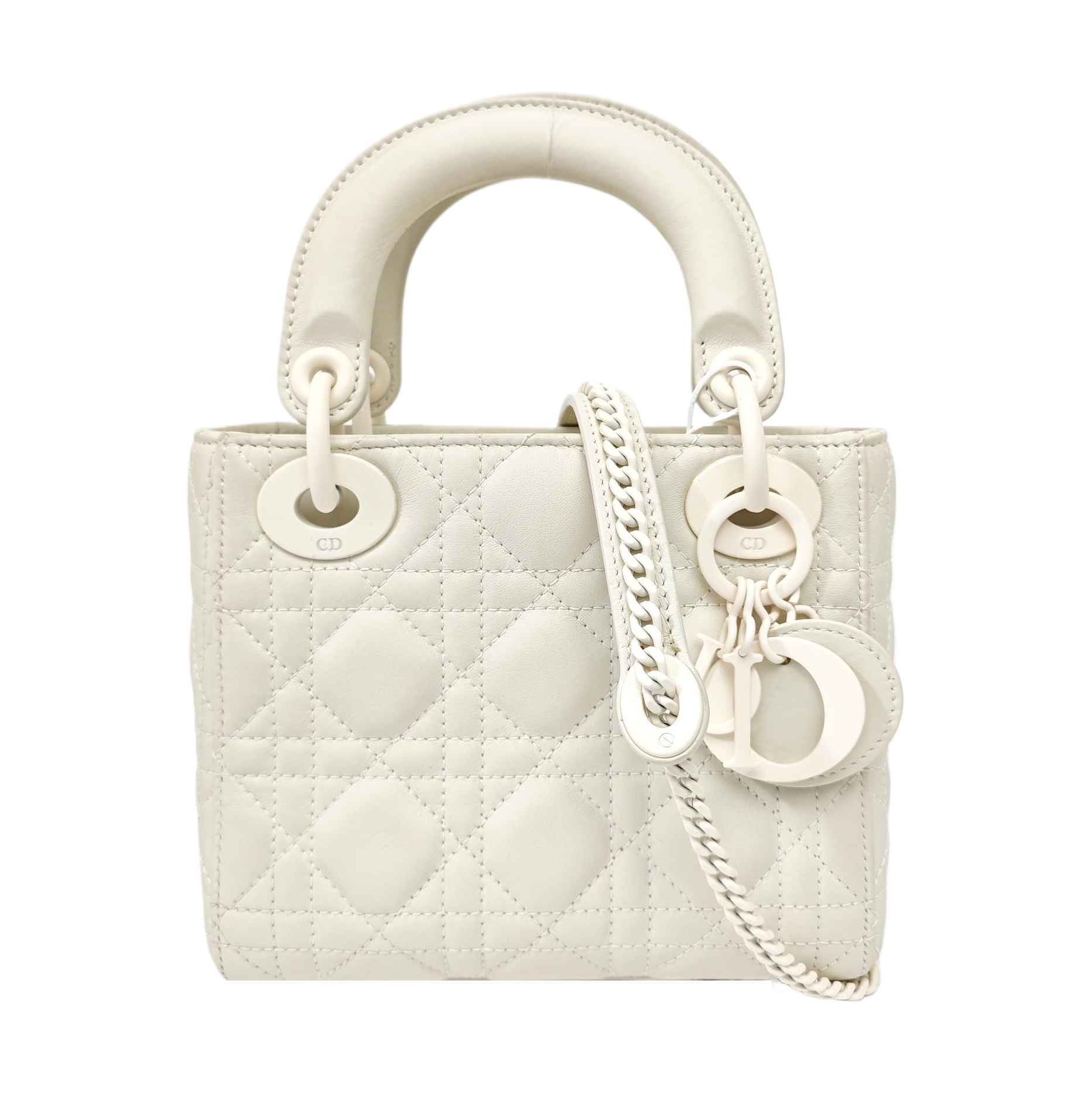 Lady Dior Mini Cannage Lambskin White