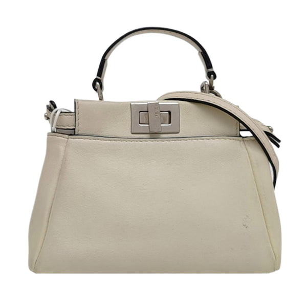 Authenticated pre-owned  Peekaboo Mini Calfskin White - Tote Bag at Looply