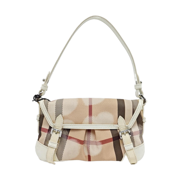 Coated Canvas Top Handle Bag Beige