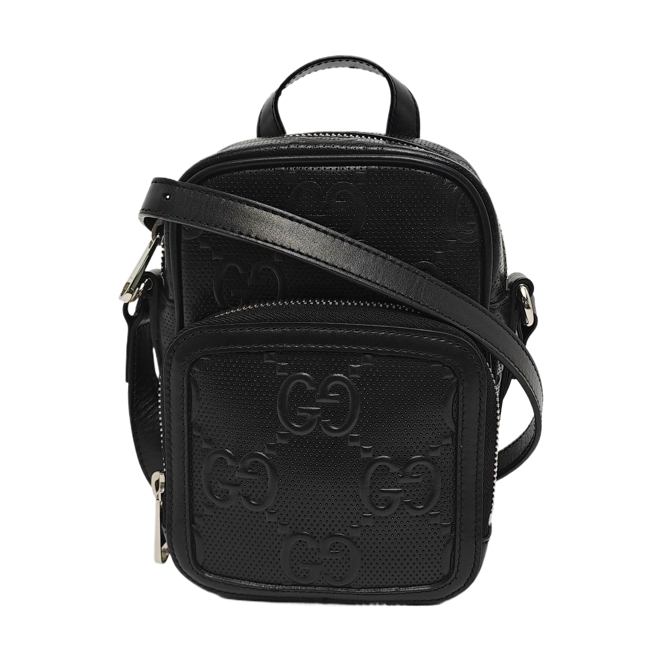Monogram Calfskin Shoulder Bag Mini Black